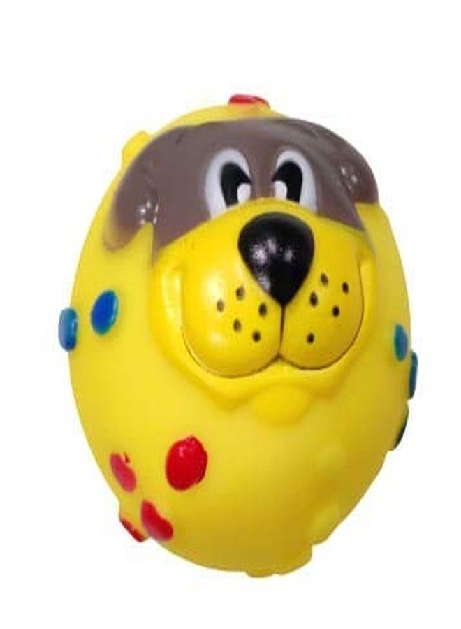 Pet Guard Squeaky Puppy Face Ball Rubber Toy for Dog (Set of 2) (Color May Vary) - Image 3